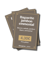 Lot de 30 - Etiquettes prix - Snacking