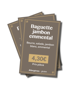 Lot de 30 - Etiquettes prix - Snacking