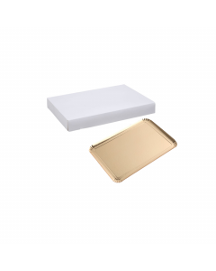 LOT TRAITEUR 50 BOITES 28x20x5 et 50 PLATEAUX OR 19x28
